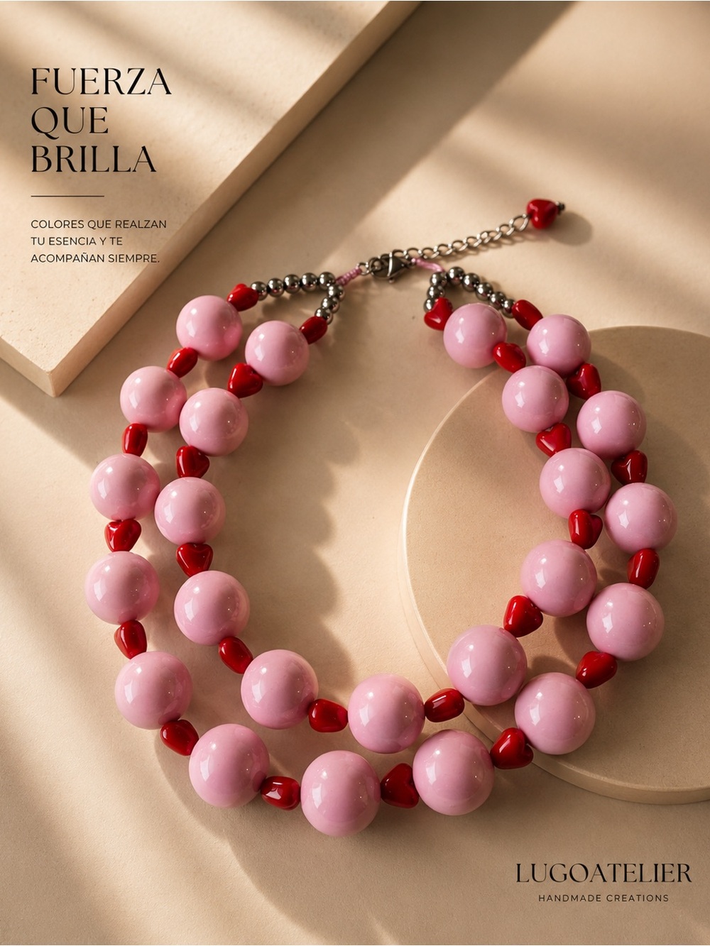 Pink & Red Beaded Statement Necklace